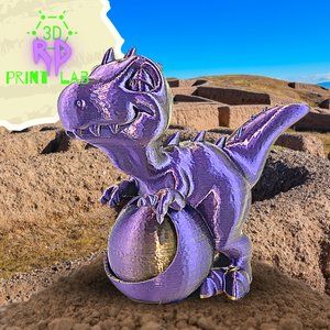 HAPPY PURPLE DINO WITH SECRET COMPARTMENT 3D FIGURE